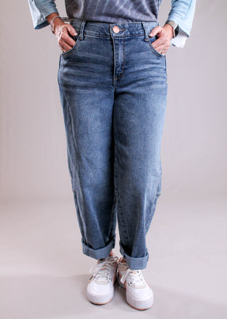 Democracy Absolution Barrel Leg Jean front view - Fashion Crossroads Inc.