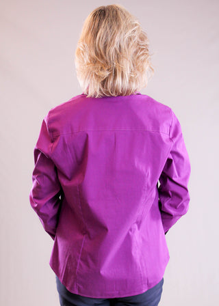 Foxcroft June Long Sleeve Button Up Blouse back view - Fashion Crossroads Inc 