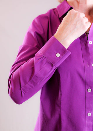 Foxcroft June Long Sleeve Button Up Blouse detail view - Fashion Crossroads Inc 