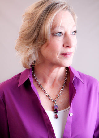 Myka Audrey Pendant in Amethyst Combo - Fashion Crossroads Inc