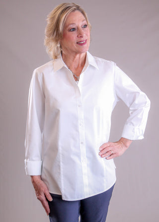 Foxcroft Dianna Long Sleeve Button Down Blouse