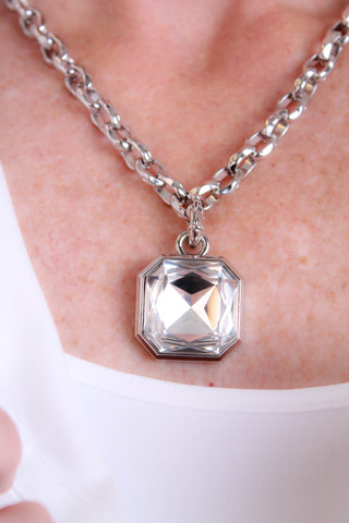 Myka Large Hexagon Detachable Pendant in Clear Swarovski Crystal