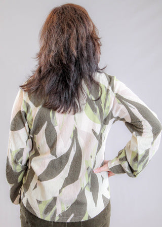 Tribal Sportswear Long Sleeve Crew Neck Top with Shirttail back View - Fashion Crossroads Inc