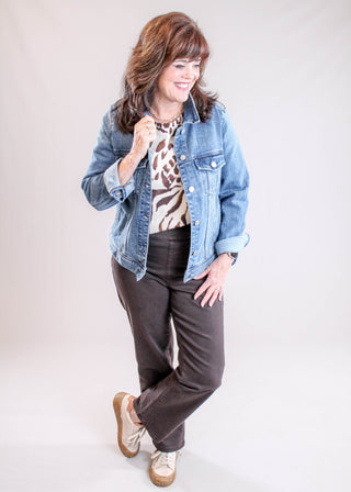 Tribal Sportswear Long Sleeve Crew Neck Top with Shirttail