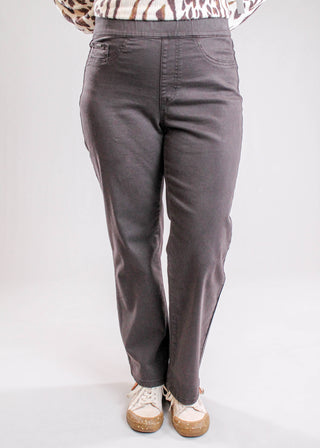 French Dressing Pull On Straight Leg Ankle Pant Front View - Fashion Crossroads Inc
