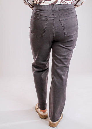 French Dressing Pull On Straight Leg Ankle Pant Front View - Fashion Crossroads Inc