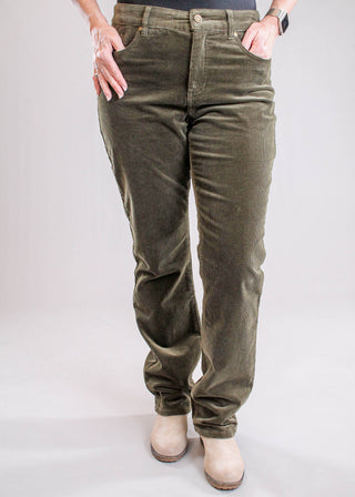 Tribal Sportswear Straight Leg Corduroy Pant Front View - Fashion Crossroads Inc