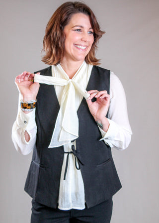 She + Sky Tie Front Vest