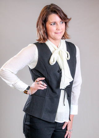She + Sky Tie Front Vest