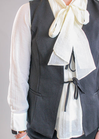 She + Sky Tie Front Vest