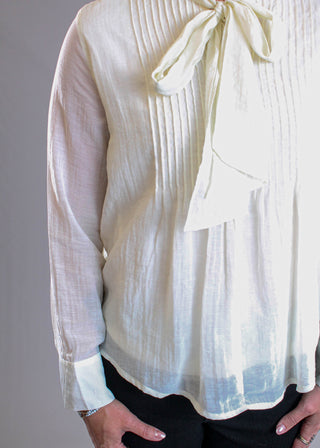 She + Sky Long Sleeve Pintuck Blouse