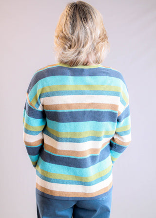 Tribal Sportswear Combed Cotton U Neck Waffle Sweater Model View - Fashion Crossroads Inc