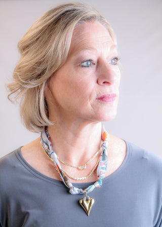 Gemelli Happy Heart Scarf Necklace