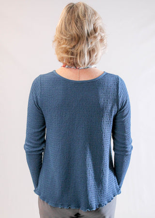Sympli Pop Crew Neck Top with Long Sleeves