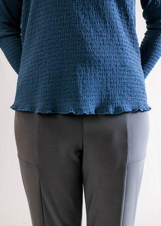 Sympli Pop Crew Neck Top with Long Sleeves