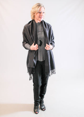Jacquard Pashmina with Fringe
