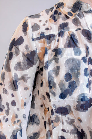 Charlie B Long Sleeve Animal Print Button Up Top