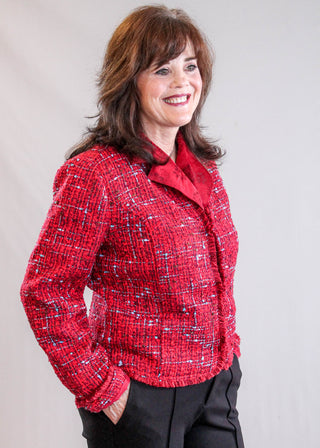 Liverpool Collarless Jacket side view - Fashion Crossroads Inc.