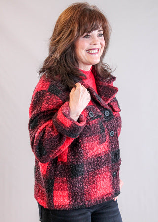 Liverpool Button Front Boxy Shacket side view - Fashion Crossroads Inc.