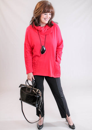 Jess and Jane Cotton Patch Pocket Tunic modeled view - Fashion Crossroads Inc.