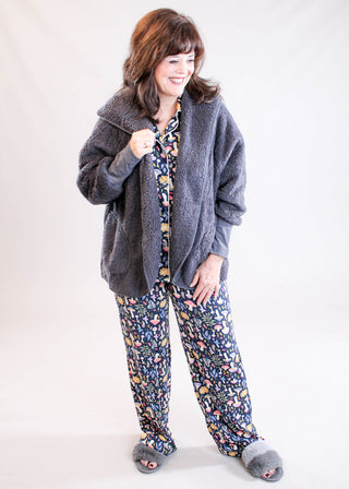 Hello Mello Drawstring Waist Pajama Pants with Mushrooms - Fashion Crossroads Inc