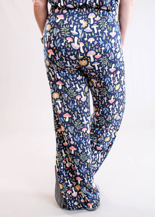 Hello Mello Drawstring Waist Pajama Pants with Mushrooms - Fashion Crossroads Inc