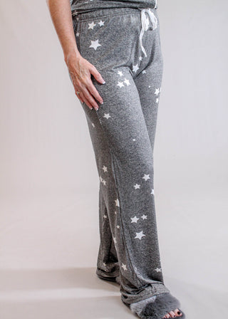 Hello Mello Drawstring Waist Pajama Pants with Stars Side View - Fashion Crossroads Inc