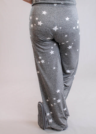 Hello Mello Drawstring Waist Pajama Pants with Stars Back View - Fashion Crossroads Inc