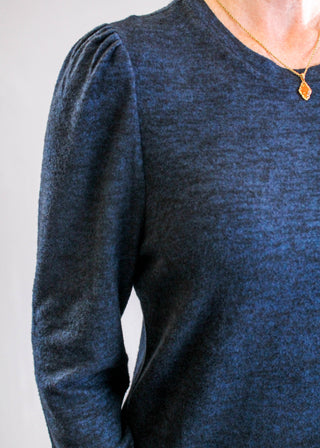 Liverpool Long Sleeve Crew Neck Top Detail View - Fashion Crossroads Inc