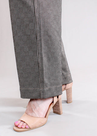 Liverpool Striped Crop Trouser with Wide Leg Detail View - Fashion Crossroads Inc