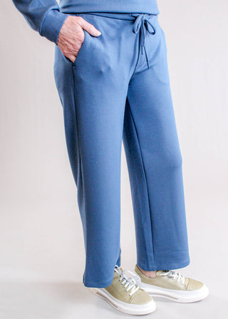 Liverpool Wide Leg Pull On Pant with Drawstring Waist Side View - Fashion Crossroads Inc