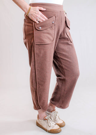 Blu Pepper Cotton Lounge Pant with Pockets Side View - Fashion Crossroads Inc