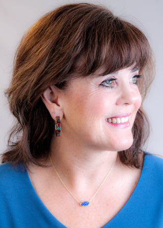 Kendra Scott Elisa Gold and Indigo Lab Grown Opal - Fashion Crossroads Inc