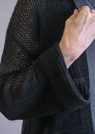 Angie Long Sleeve Crop Knit Cardigan Detail View - Fashion Crossroads Inc