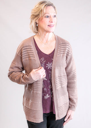 Caite Greta 3/4 Sleeve Embroidered Top in Oxblood  Front View - Fashion Crossroads Inc