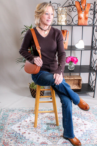 Gemelli Joanna Heart with CZ Scarf Necklace Front View - Fashion Crossroads Inc