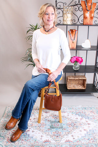 Gemelli Edgy Heart with CZ Scarf Necklace Model View - Fashion Crossroads Inc