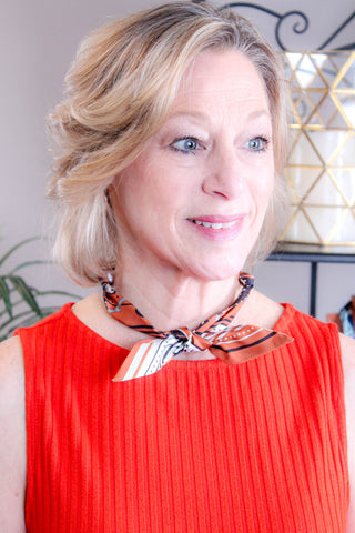 Gemelli Edgy Heart with CZ Scarf Necklace