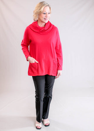 Jess and Jane Cotton Patch Pocket Tunic Model View - Fashion Crossroads Inc