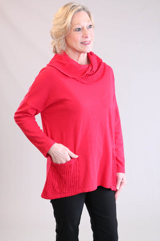 Jess and Jane Cotton Patch Pocket Tunic Side View - Fashion Crossroads Inc