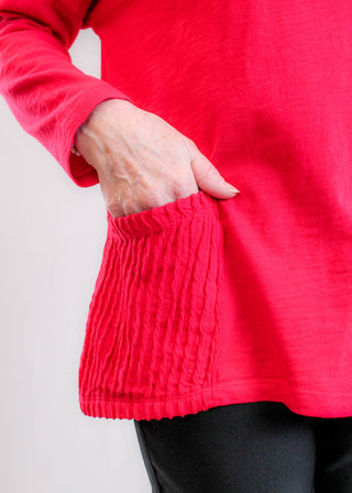 Jess and Jane Cotton Patch Pocket Tunic Detail View - Fashion Crossroads Inc