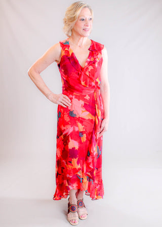 Maggy London Sleeveless Maxi Dress with Ruffle Hem Maggy London Sleeveless Maxi Dress with Ruffle Hem