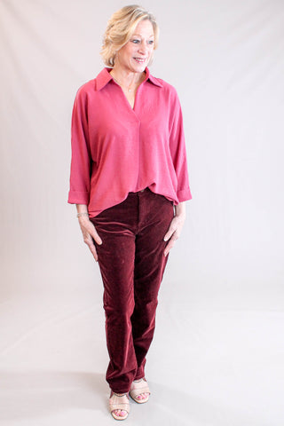 Tribal Sportswear Straight Leg Five Pocket Corduroy Pant -Model View - Fashion Crossroads Inc 