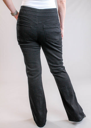Democracy High Rise Itty Bitty Bootcut Jean Black back view - Fashion Crossroads Inc.