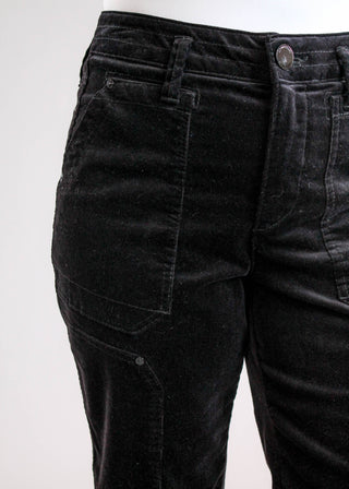 Democracy Patched Utility Corduroy Pant with Roll Cuff detail view - Fashion Crossroads Inc.