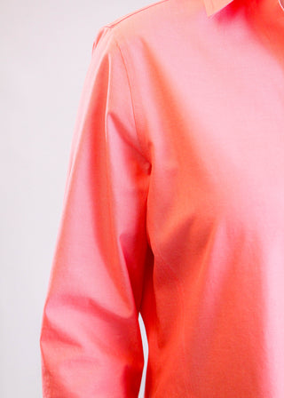Foxcroft Paityn Wrinkle-Free Cotton Blouse – Coral Reef detail view - Fashion Crossroads Inc.