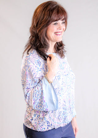 Democracy Kimono Sleeve Top side view - Fashion Crossroads Inc.