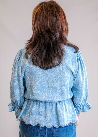 Democracy Scallop Edge Top back view - Fashion Crossroads Inc.