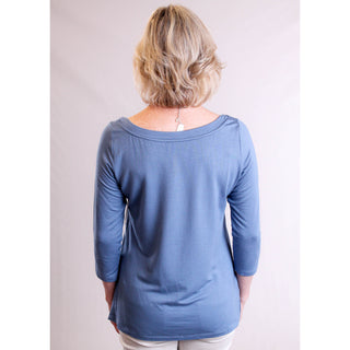 Tribal 3/4 Sleeve Crew Neck Top back view - Fashion Crossroads Inc