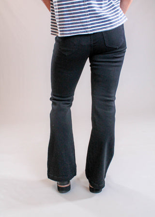 Cello Black Pull-On Flare Jeans